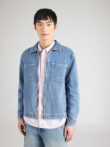 Veste mi-saison Abercrombie & Fitch en bleu : devant