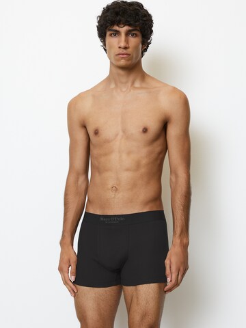 Marc O'Polo Boxershorts ' Iconic Rib ' in Zwart: voorkant