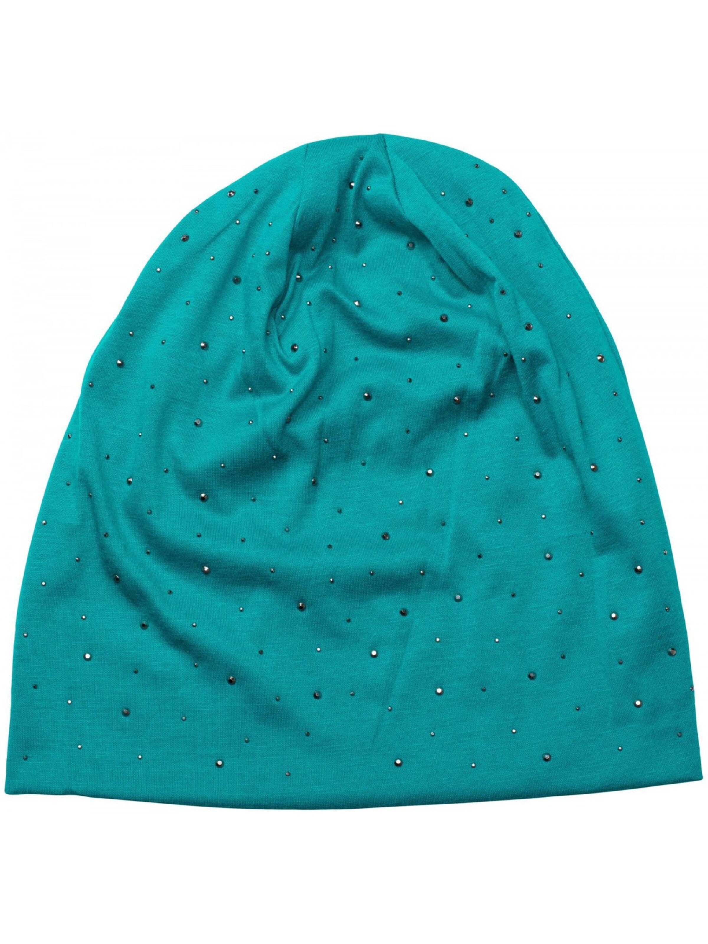 styleBREAKER Mütze 'Beanie mit Strass Nieten Applikation'‌‌‌‌‌‌‌‌‌ in Grün