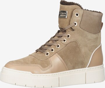 SCAPA High-Top Sneakers in Beige: front