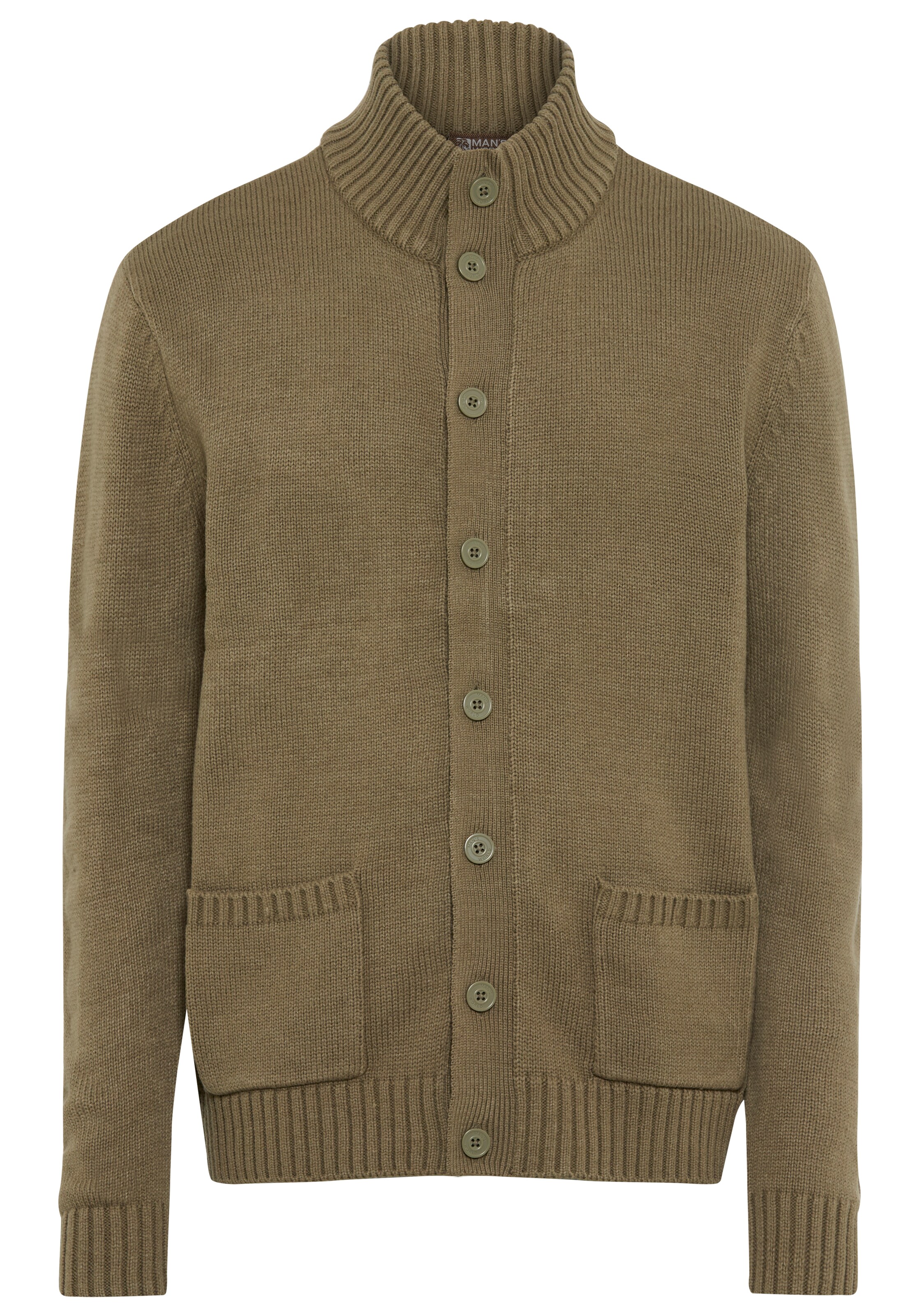 Man's World Knit Cardigan in Green: front