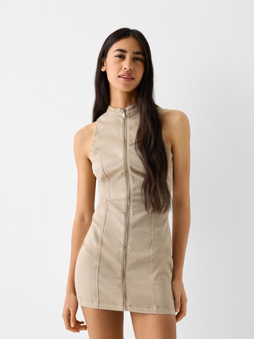 Bershka Dress in Beige: front