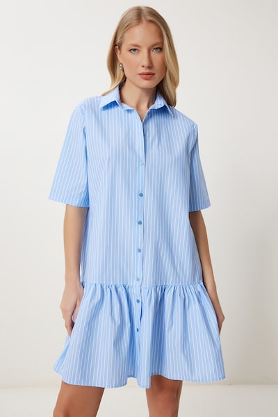 Happiness İstanbul Μπλουζοφόρεμα σε μπλε ρουά / λευκό, Άποψη προϊόντος