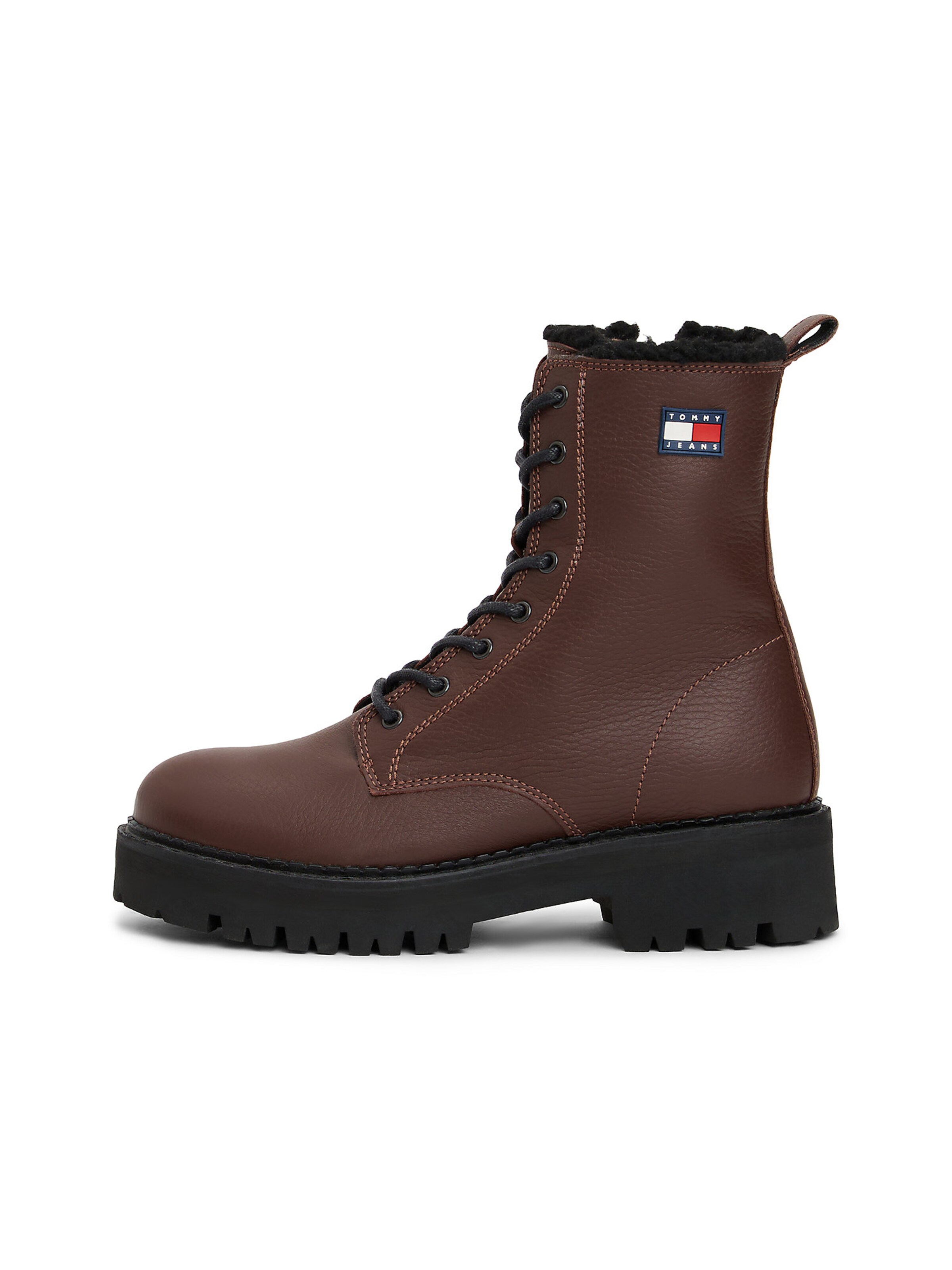 Tommy Jeans Veterlaarsjes in Bruin: voorkant