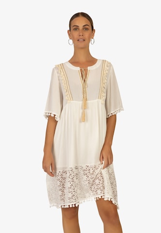 mint & mia Καλοκαιρινό φόρεμα σε λευκό: μπροστά