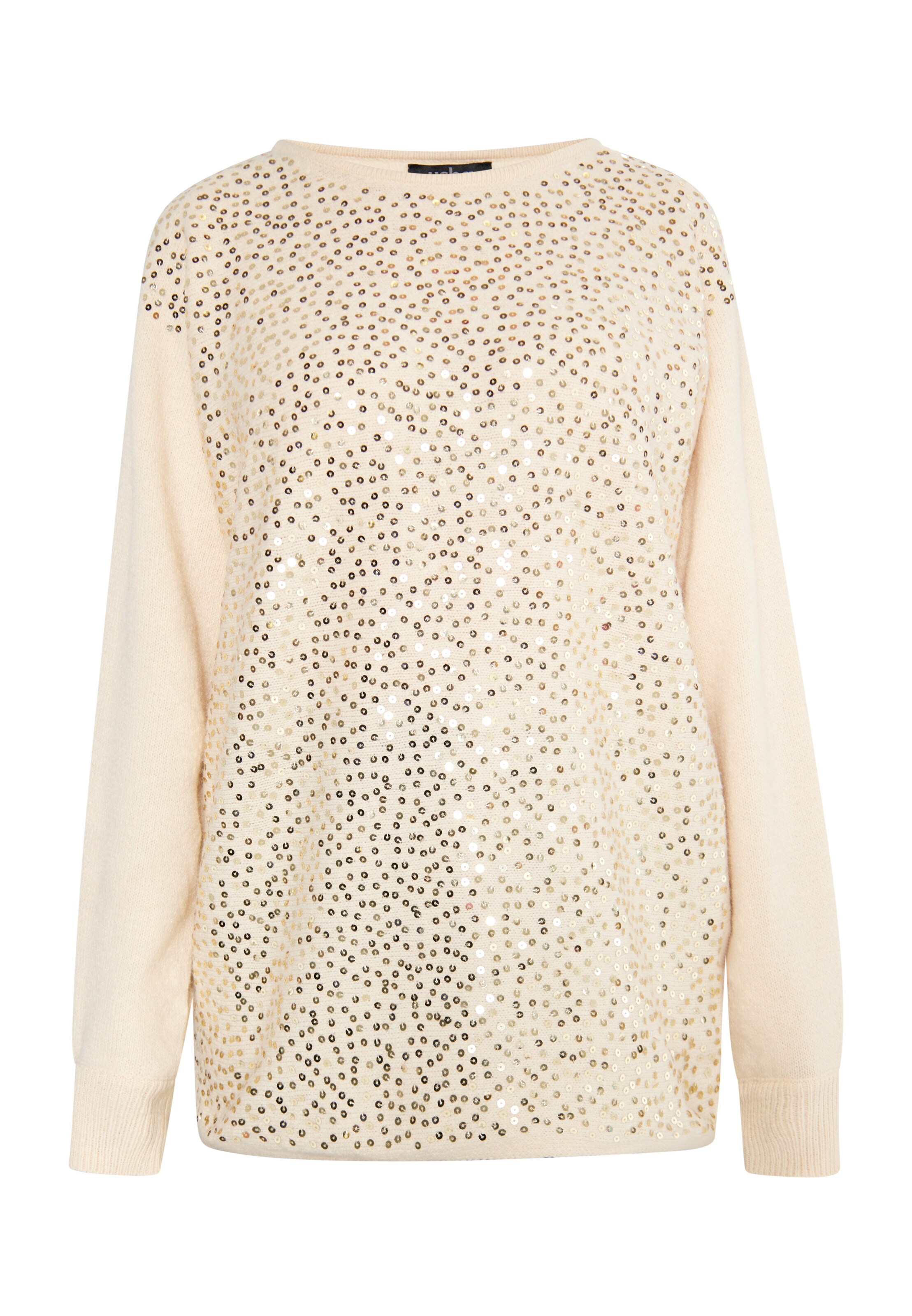 usha BLACK LABEL Πουλόβερ 'Nowles' σε μπεζ: μπροστά