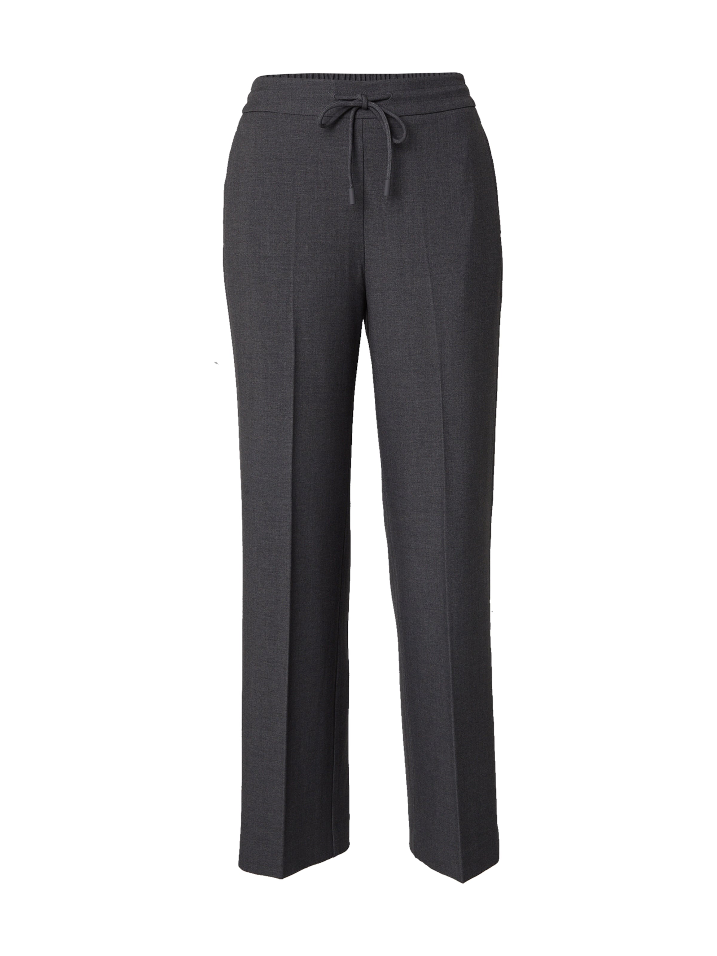 COMMA Wide Leg Bukser med fals i grå: forside