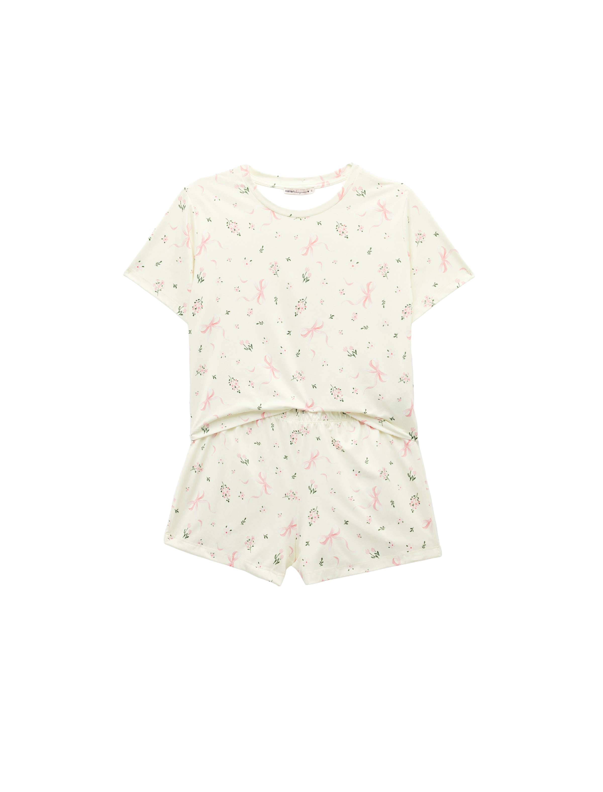 Koton Short Pajama Set in White: front