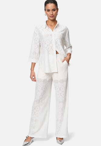 Wide leg Pantaloni di zero in bianco