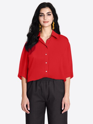 Jascha Stockholm Bluse 'Short Belly' i rød: forside