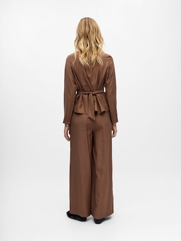 OBJECT Wide leg Pleat-front trousers 'YUI' in Brown