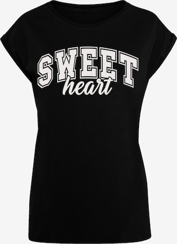 F4NT4STIC Shirt 'Sweet Heart Valentinstag' in Black: front