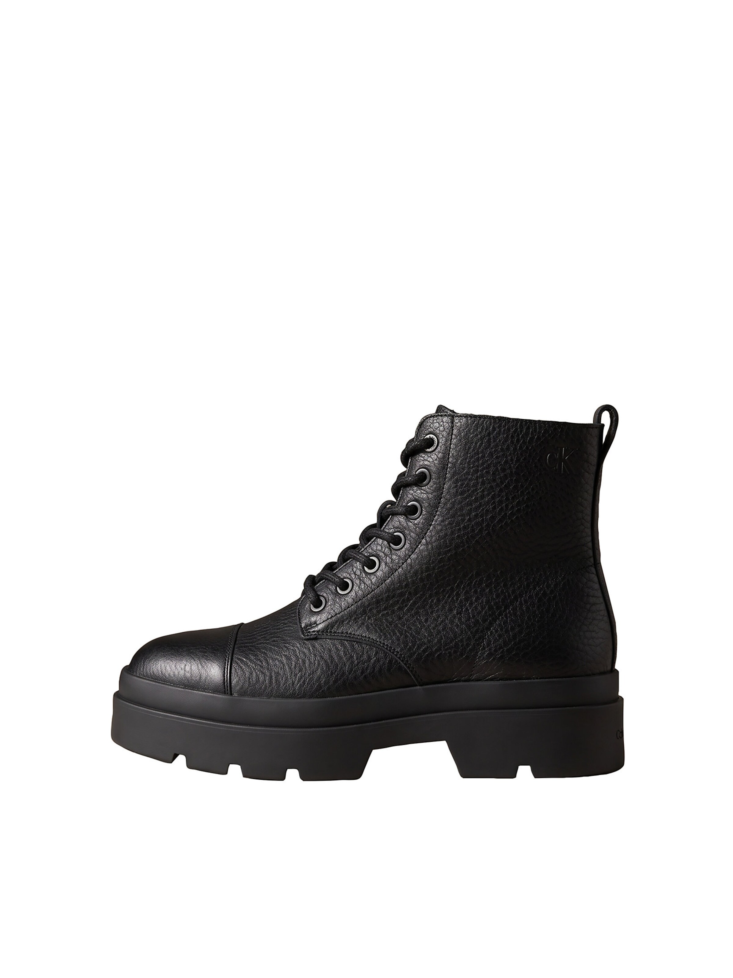 Calvin Klein Lace-Up Boots in Black: front