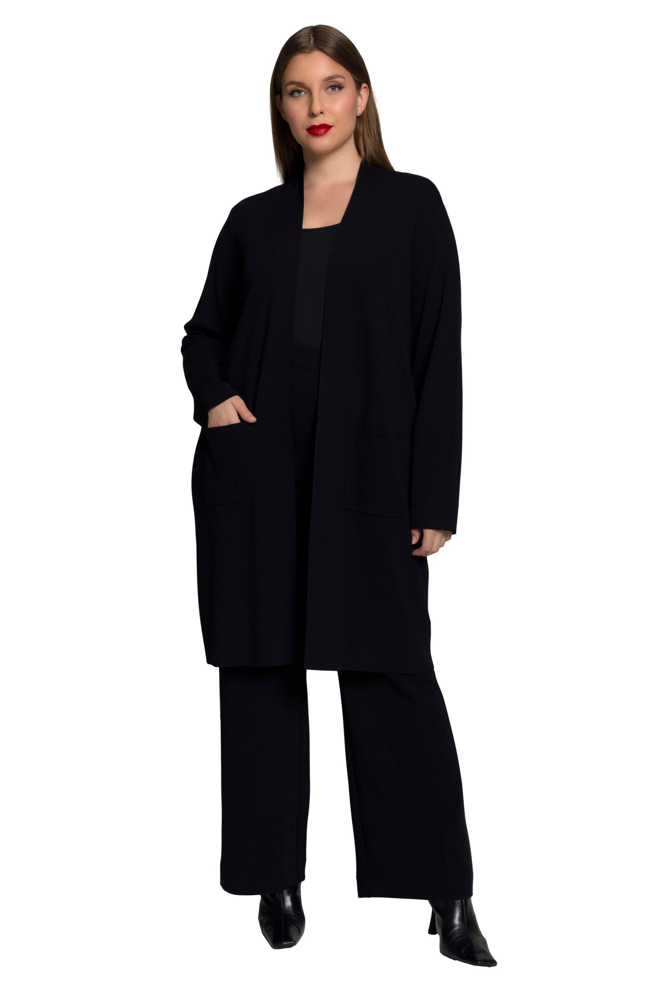 Ulla Popken Knit cardigan in Black: front