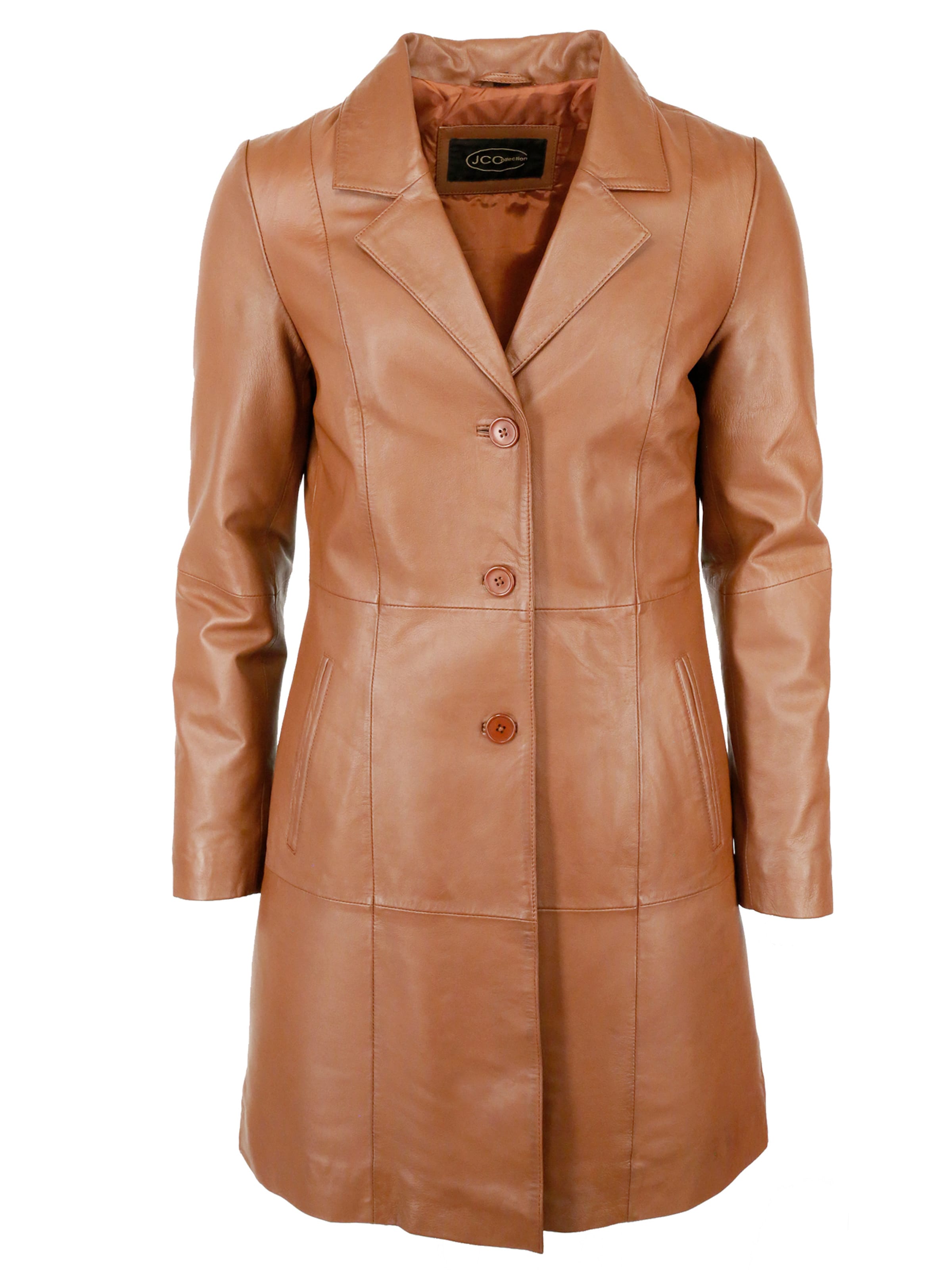 JCC Ledermantel in Braun: Vorderseite