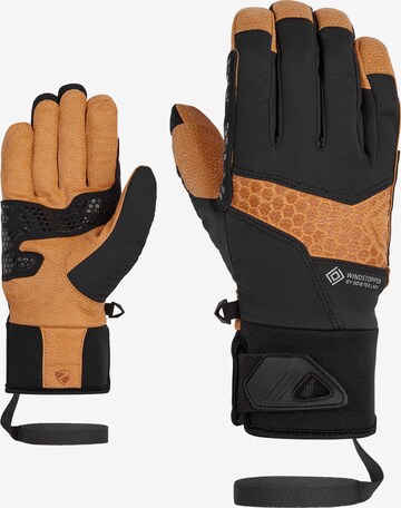ZIENER Athletic Gloves 'GORNER WS' in Brown: front