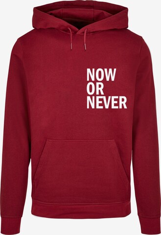 Merchcode Sweatshirt 'Now Or Never' in Red: front