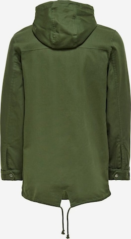 Parka di mezza stagione 'Alex' di Only & Sons in verde