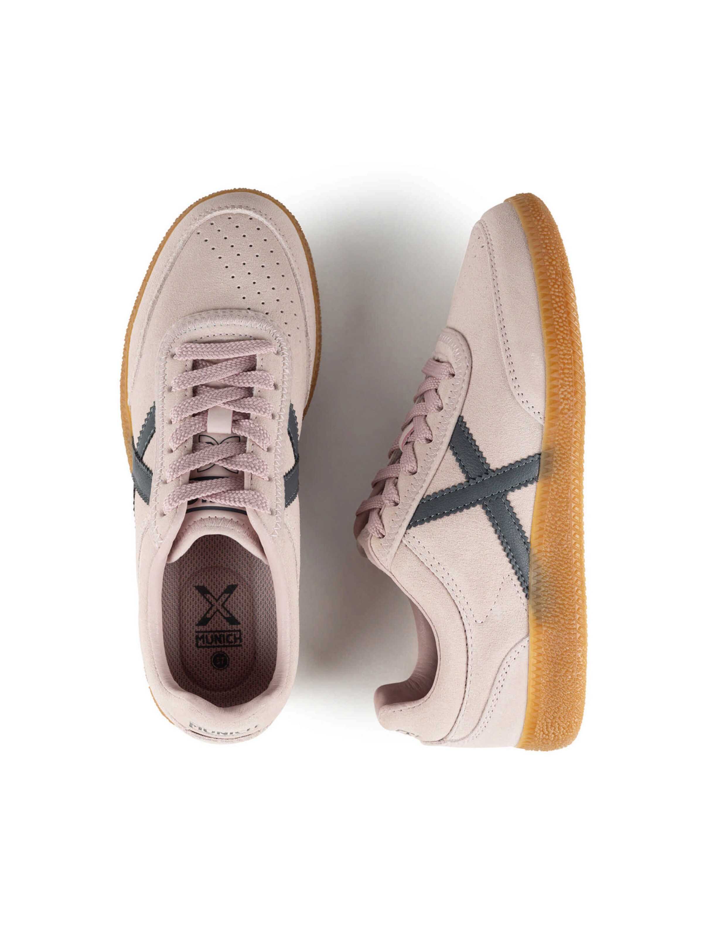 Baskets basses 'RUMBA' MUNICH en rose : au dessus