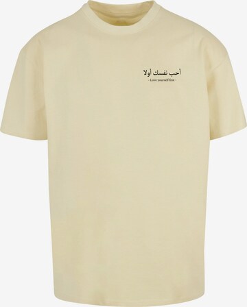 T-Shirt 'Love Yourself First' Merchcode en jaune : devant