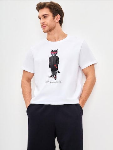 Maglietta 'Sport Cat' di Cat e Lolette in bianco