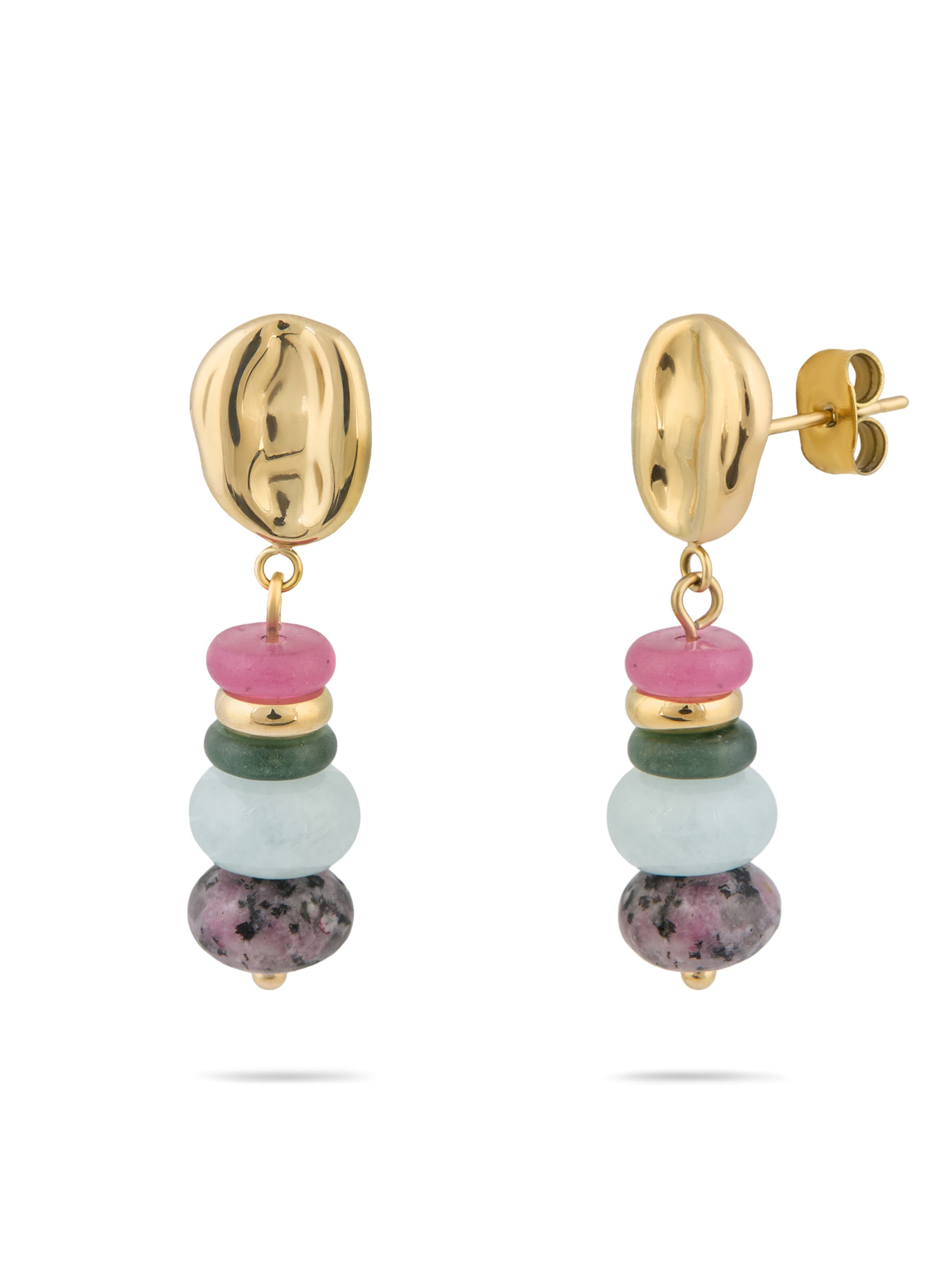 Tamaris Earrings 'Natural Stones' in Gold: front