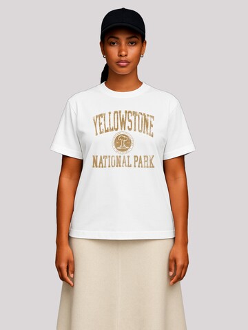 F4NT4STIC T-Shirt 'US National Parks Yellowstone Wyoming' in Weiß: Vorderseite