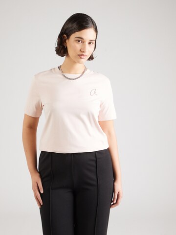 T-shirt Calvin Klein Jeans Curve en rose : devant
