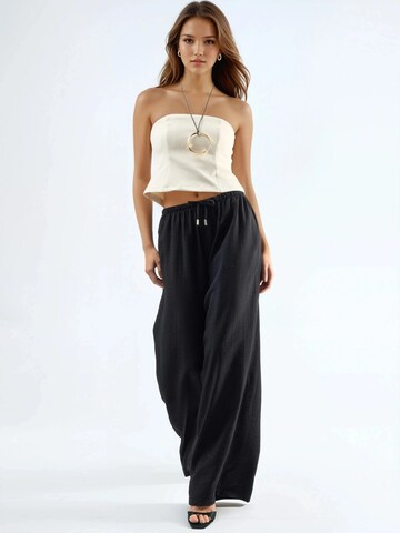Busem Wide leg Broek in Zwart