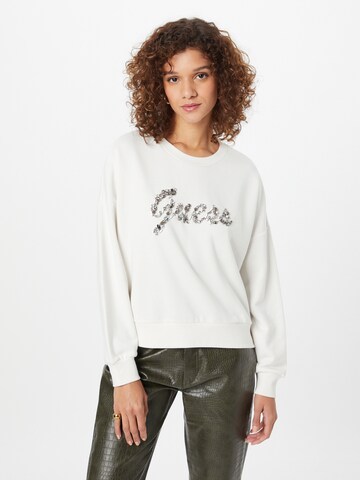 GUESS Sweatshirt 'MANILA' in Wit: voorkant