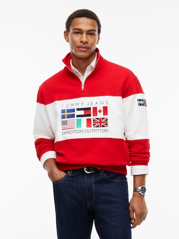 Tommy Jeans Sweatshirt in Rood: voorkant