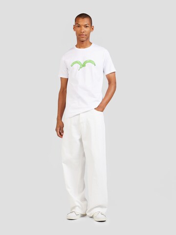 Cleptomanicx T-Shirt 'Möwe Balloon' in Weiß