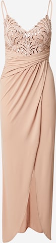 Lipsy Evening Dress in Beige: front