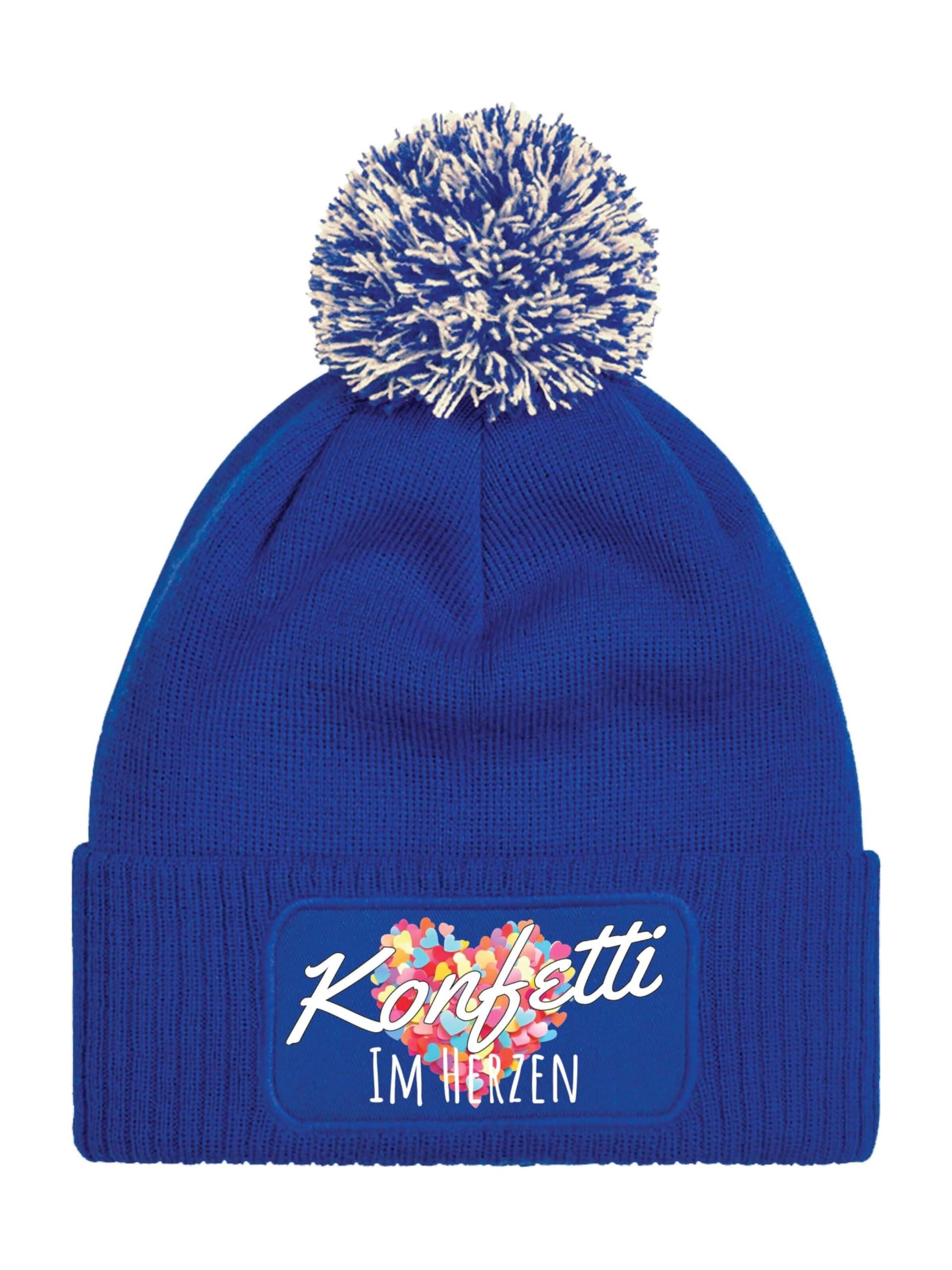 Youth Designz Beanie 'Konfetti im Herzen' in Blue: front