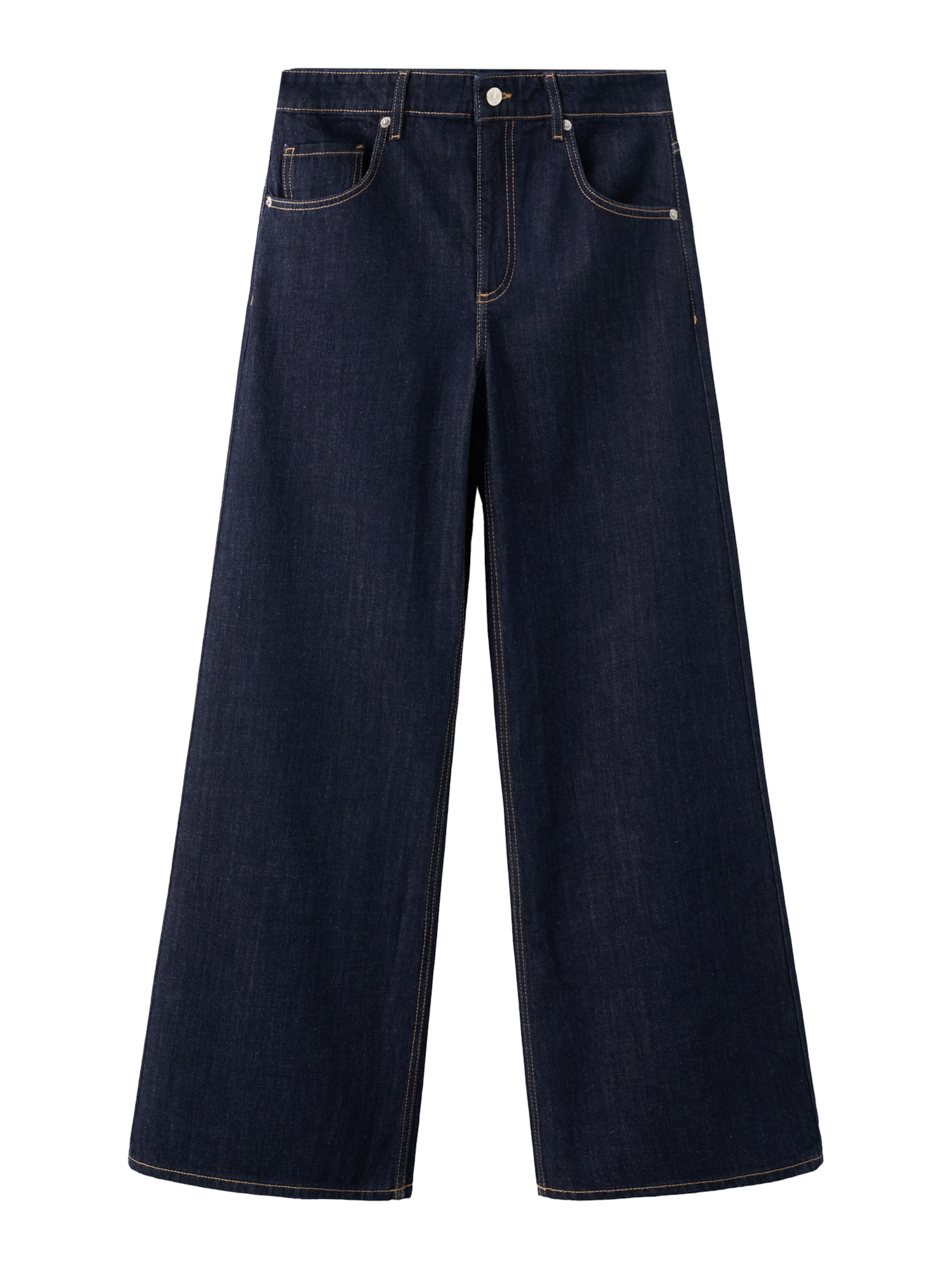 MANGO Široký strih Džínsy 'ANNIE' - Modrá: predná strana