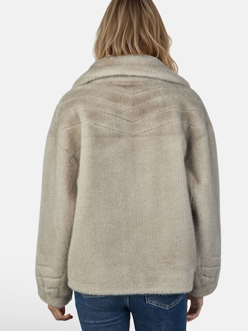 White Label Damenjacke aus softem Webpelz, Länge Gr. 38: ca.64 cm in Grau