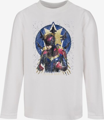 ABSOLUTE CULT Shirt 'Captain Marvel - Jet Burst' in White: front