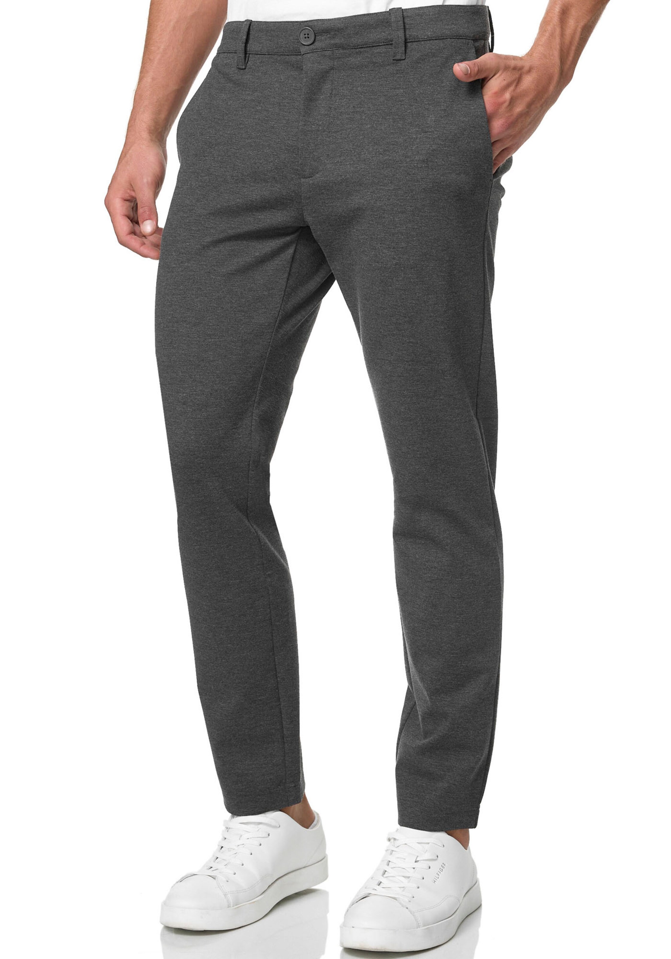 INDICODE JEANS Regular Chino Pants in Grey