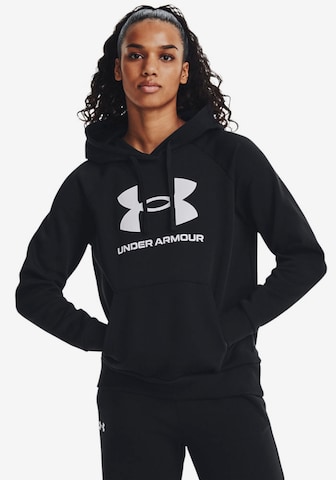 UNDER ARMOUR Sportief sweatshirt 'Rival' in Zwart: voorkant