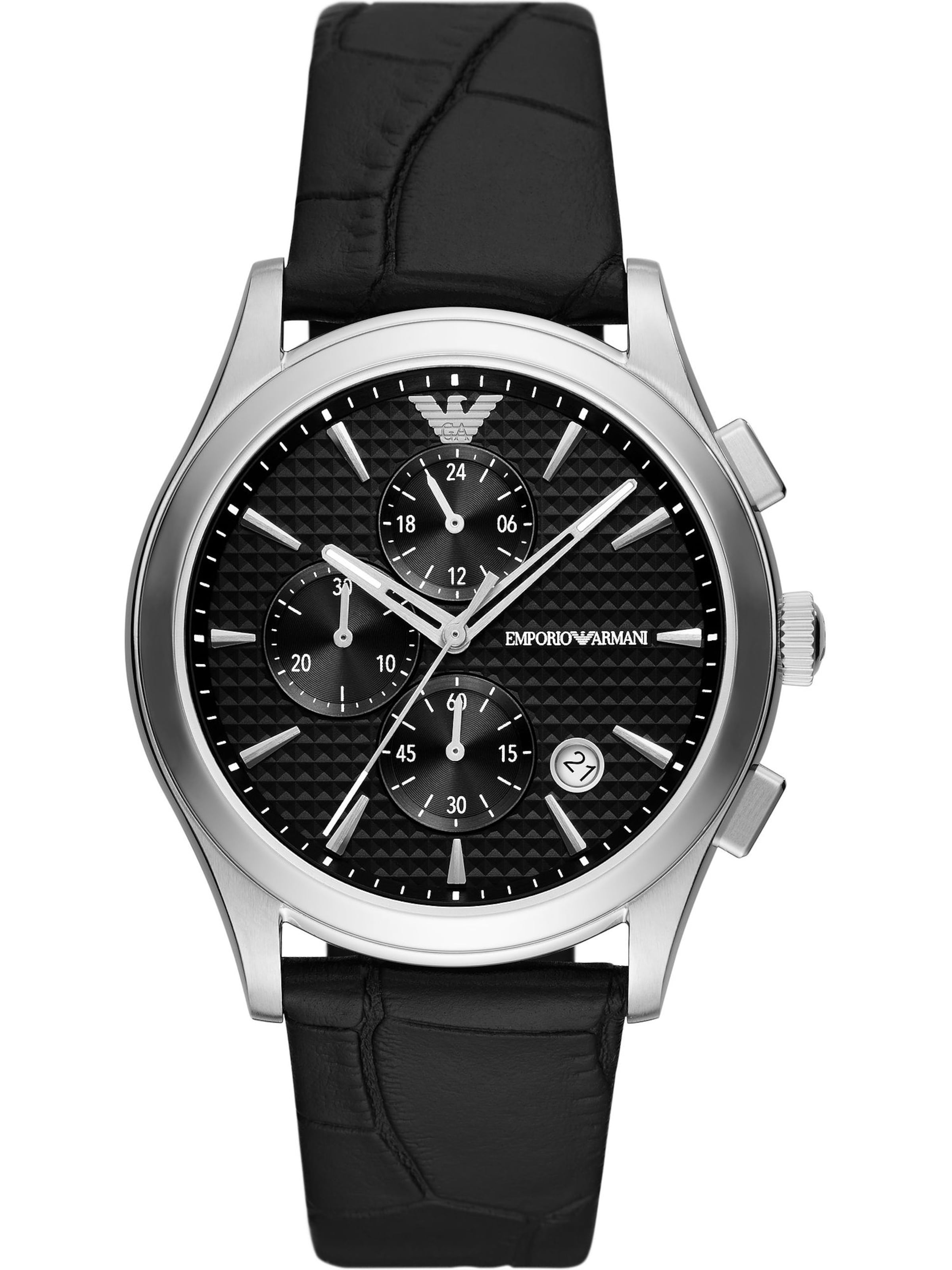 juoda Emporio Armani Analoginis (įprasto dizaino) laikrodis: priekis