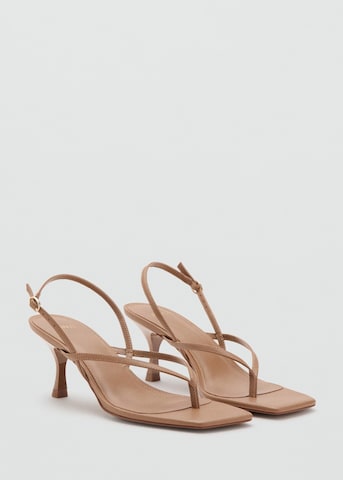 MANGO T-Bar Sandals 'Ross1' in Brown
