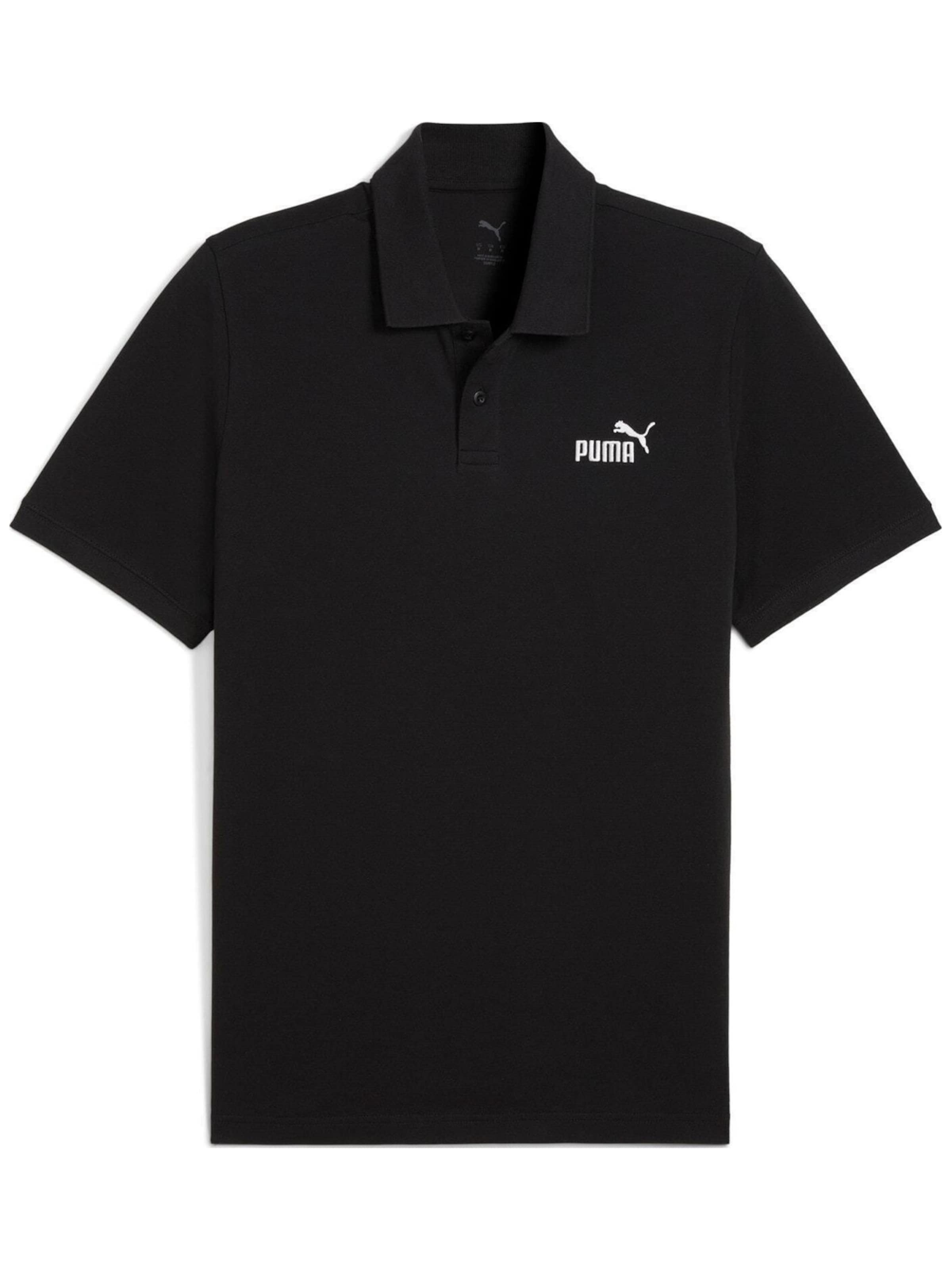 PUMA Shirt 'Puma Ess No. 1 Logo Pique Polo'‌‌‌ in M in schwarz, Produktansicht