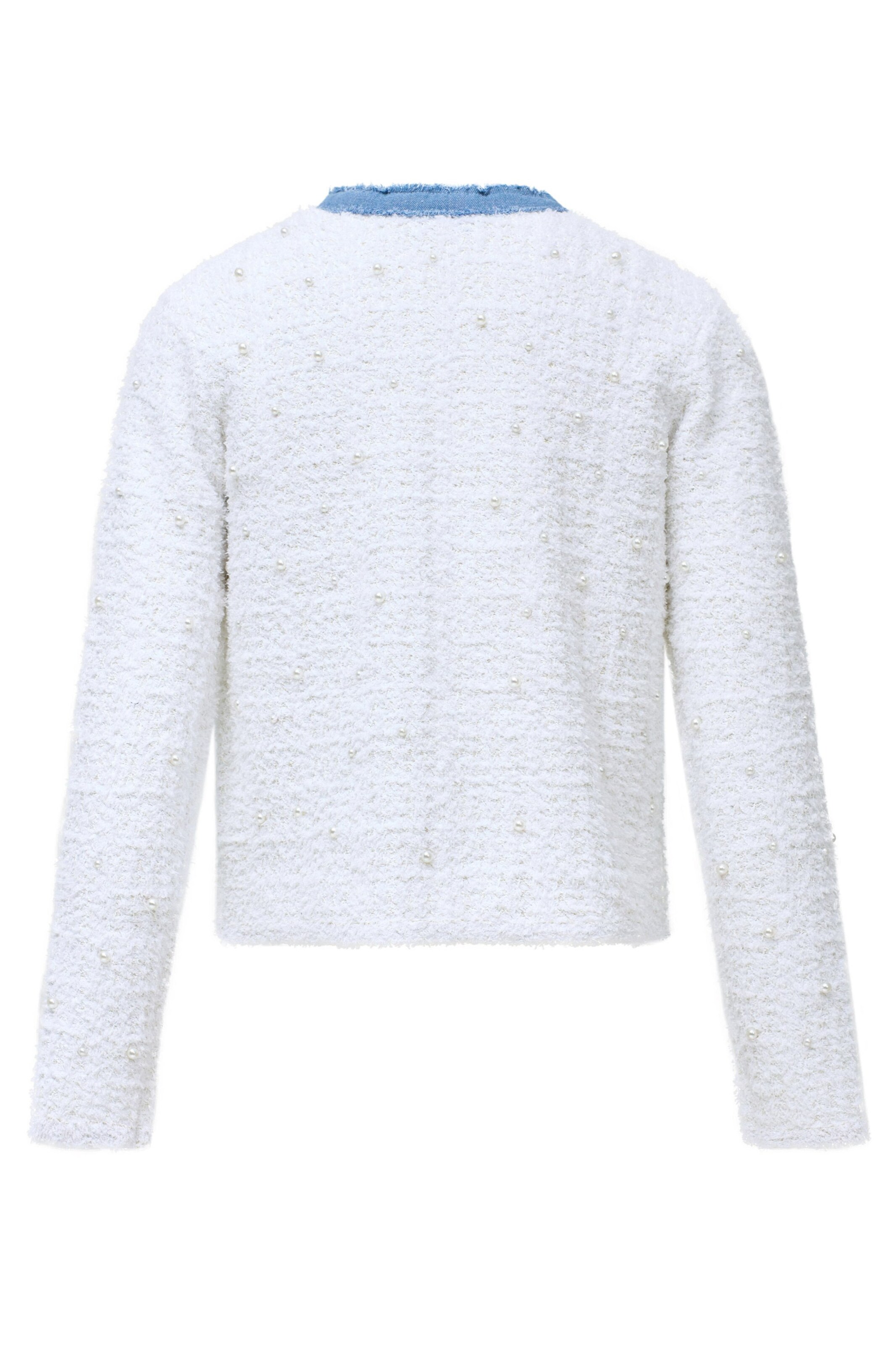 Salsa Jeans Strickjacken 'Perlen' in Weiß