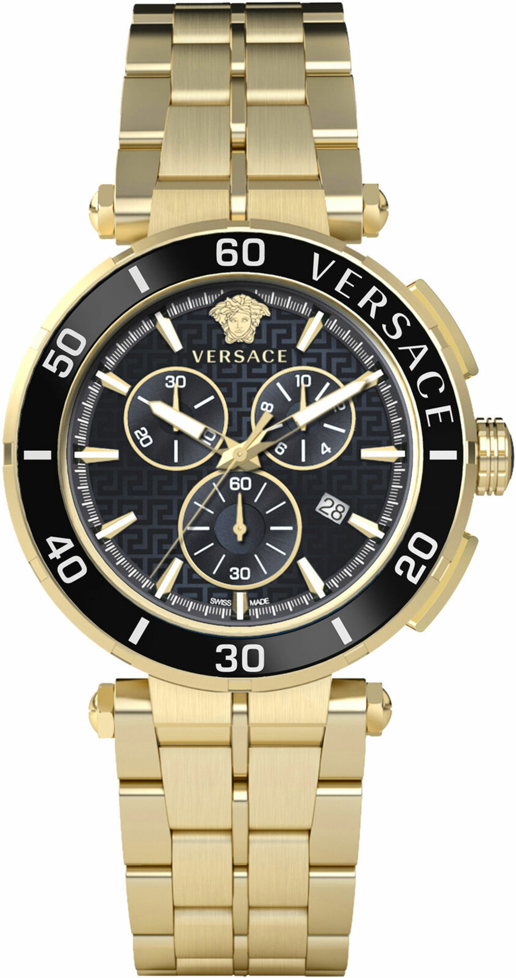 VERSACE Uhr 'Greca Chrono' in Gold: Vorderseite