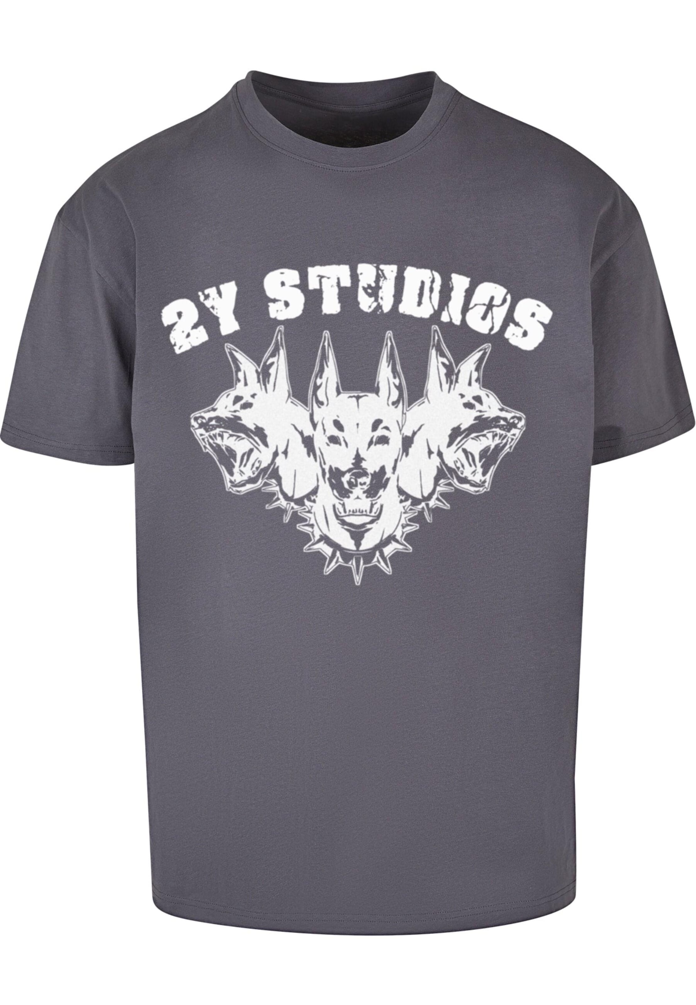2Y Premium Shirt 'Dobermann' in Grijs: voorkant
