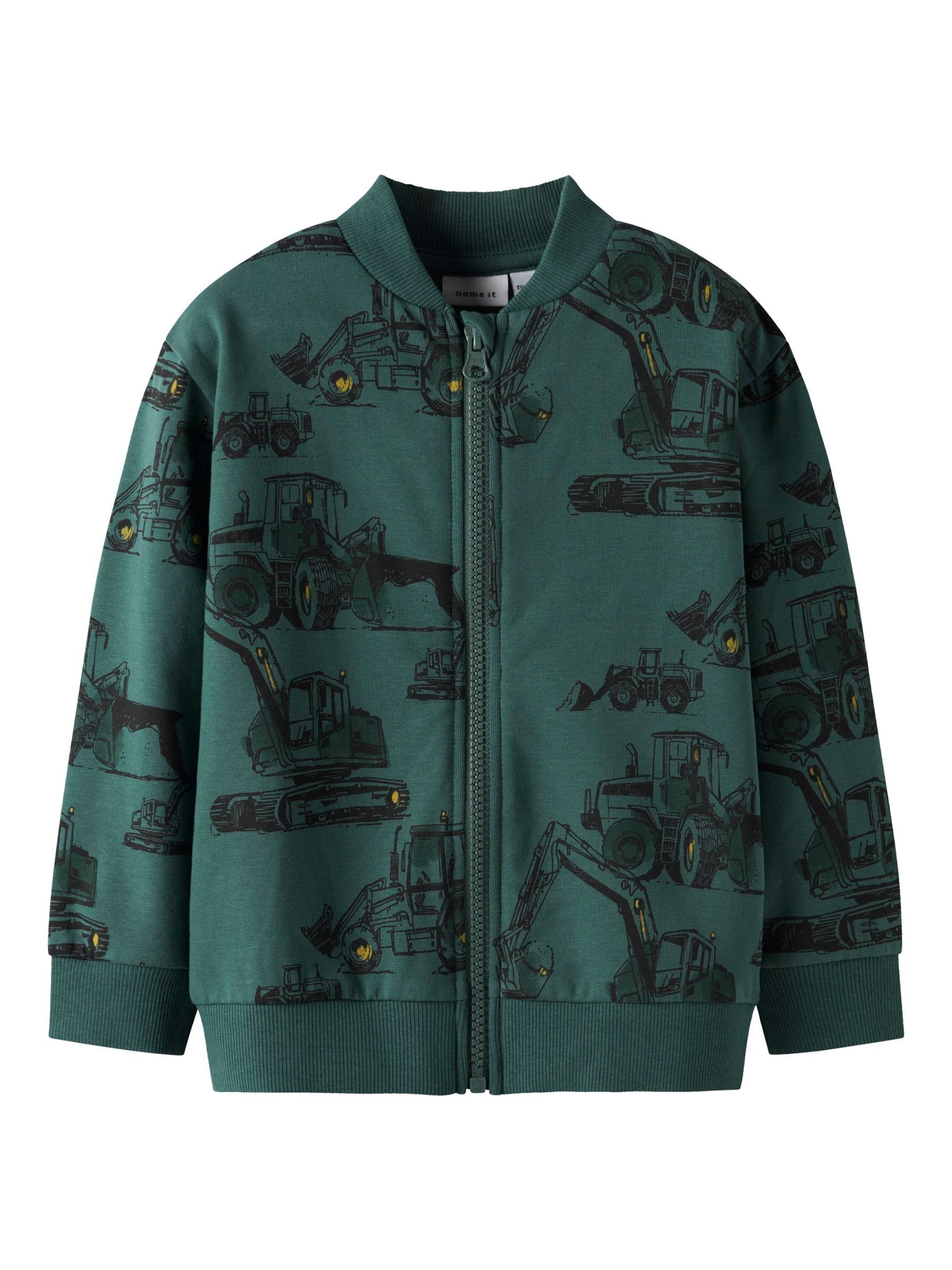 NAME IT Sweat jacket 'NMMStorm' in Green: front
