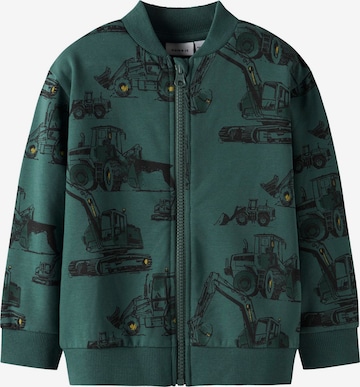 NAME IT Sweat jacket 'NMMStorm' in Green: front
