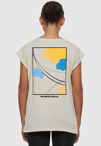 Merchcode T-Shirt 'Unlimited Skills' in Weiß: Vorderseite