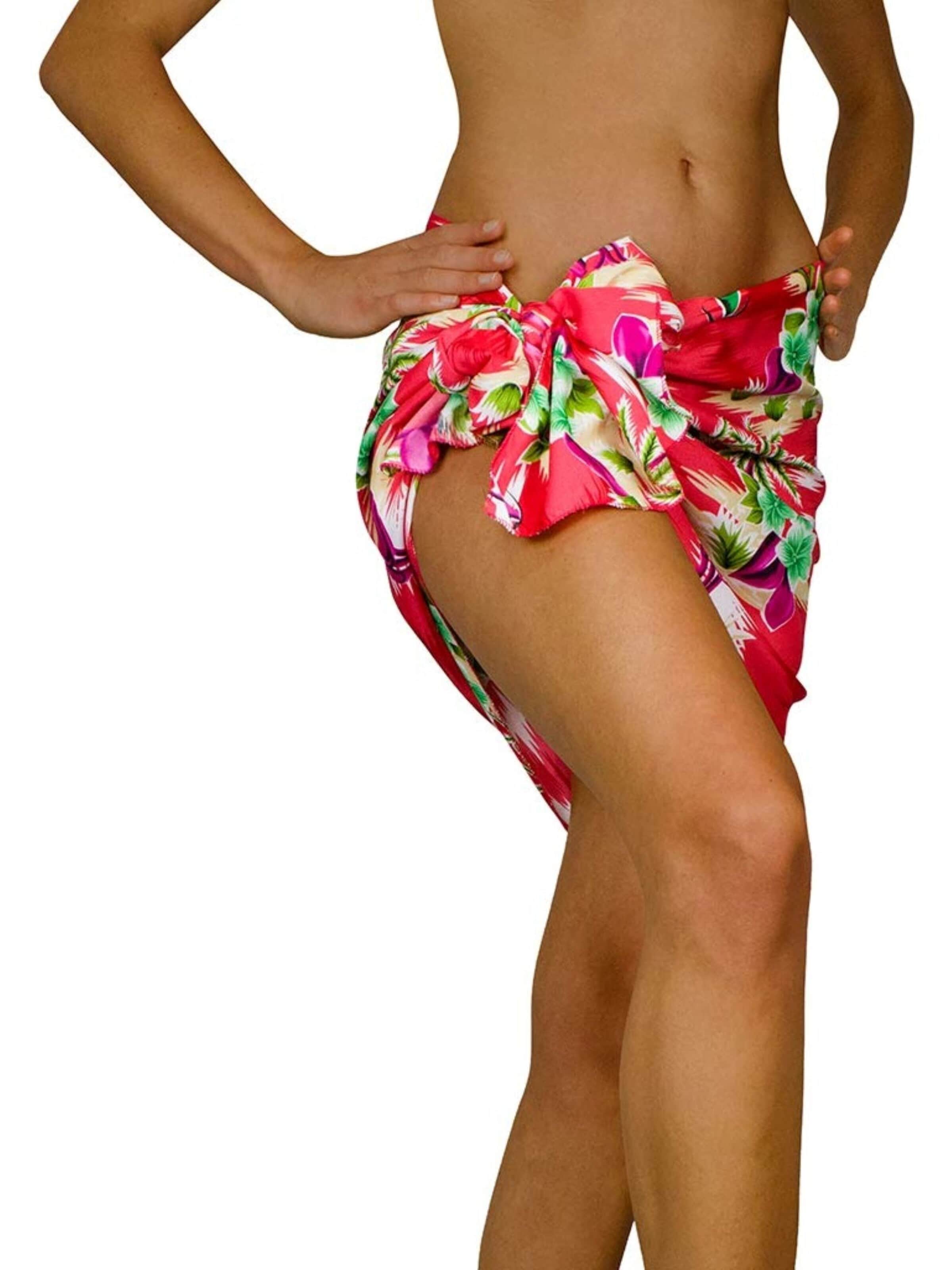 King Kameha Wrap 'Flamingos' in Red