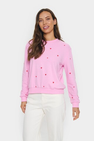 SAINT TROPEZ Sweatshirt 'Dagna' in Roze: voorkant